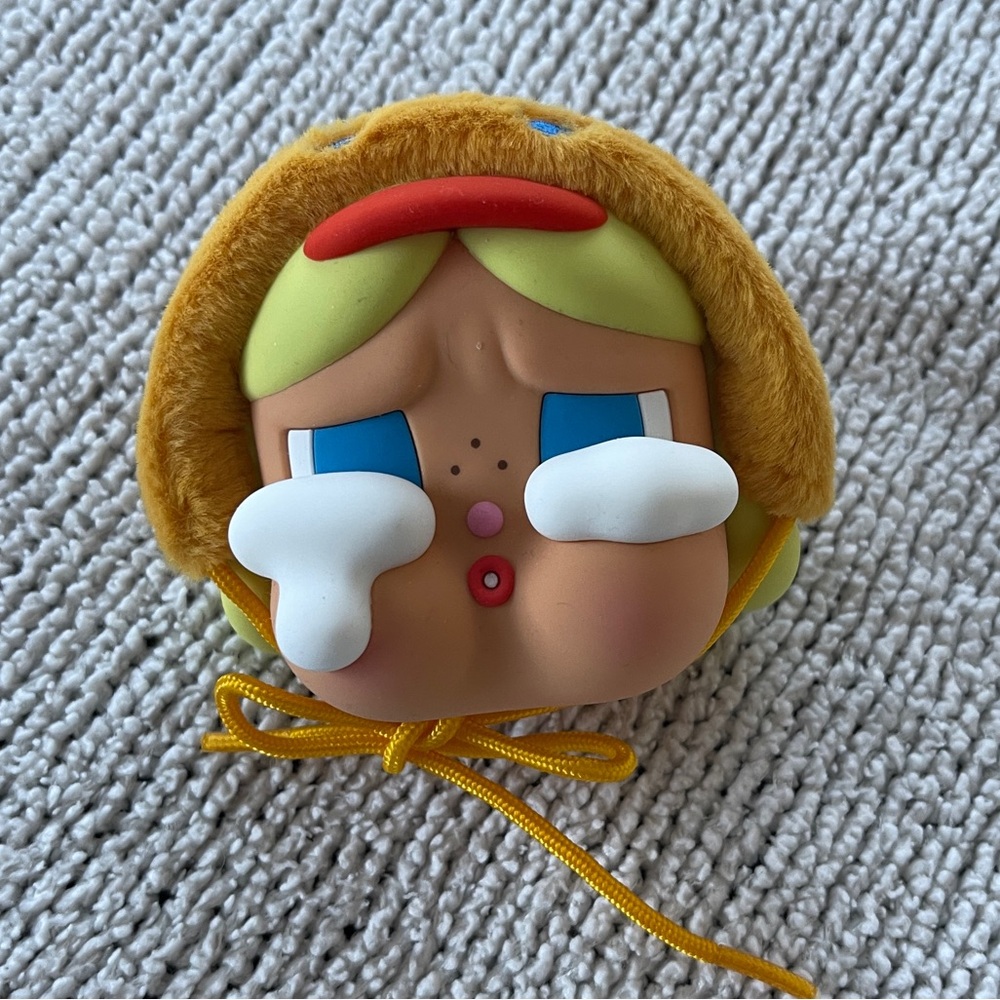 Cry baby Face Plush Toy keychain with pouch  - Yellow and Blue